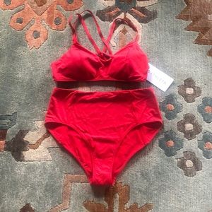 Athleta red bikini swimsuit